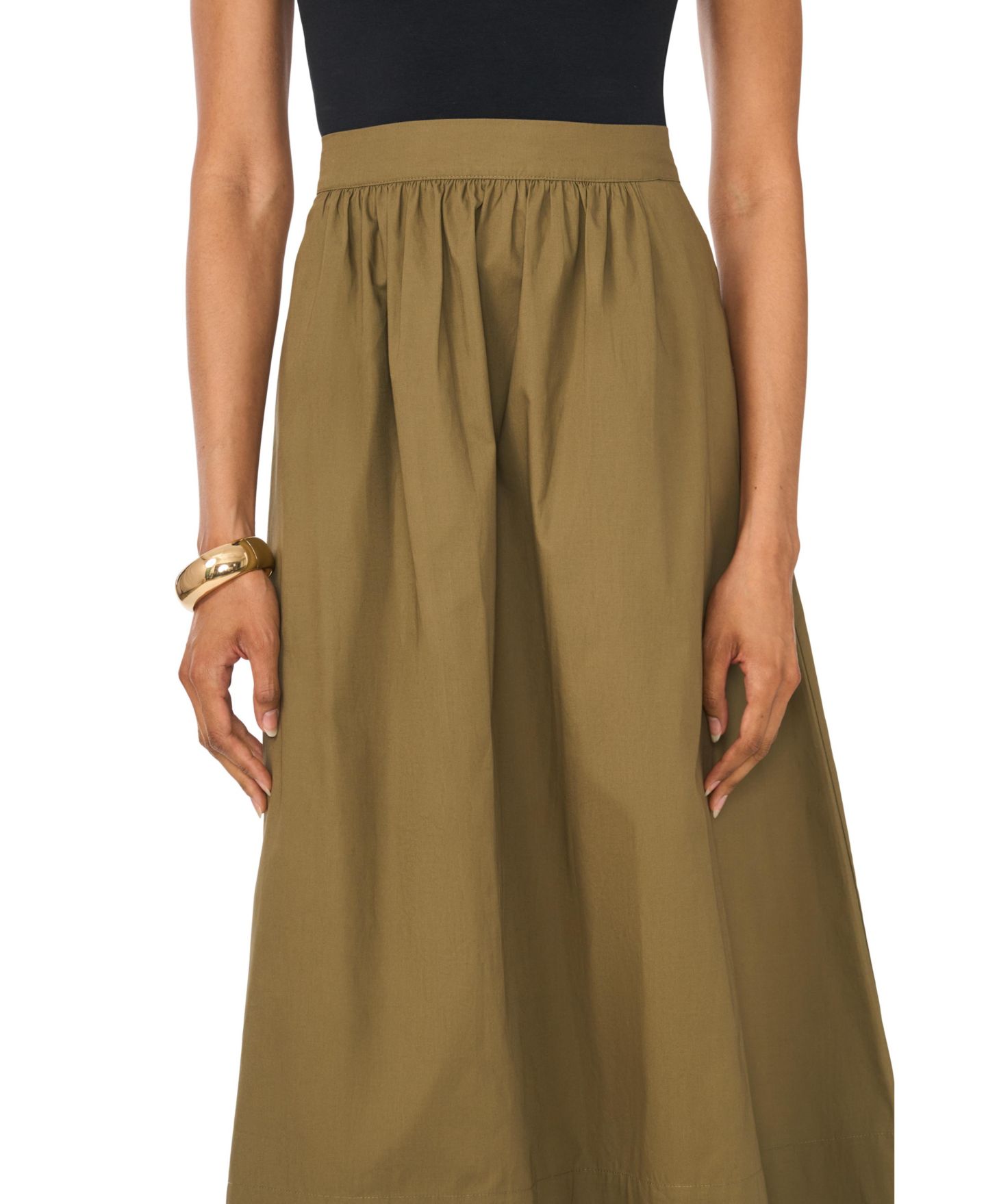 Женская юбка Vince Camuto Zipper Long Maxi, цвет: Оливковый — фото 3