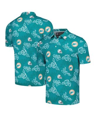 Men's Aqua Miami Dolphins Throwback Pua Performance Polo Shirt