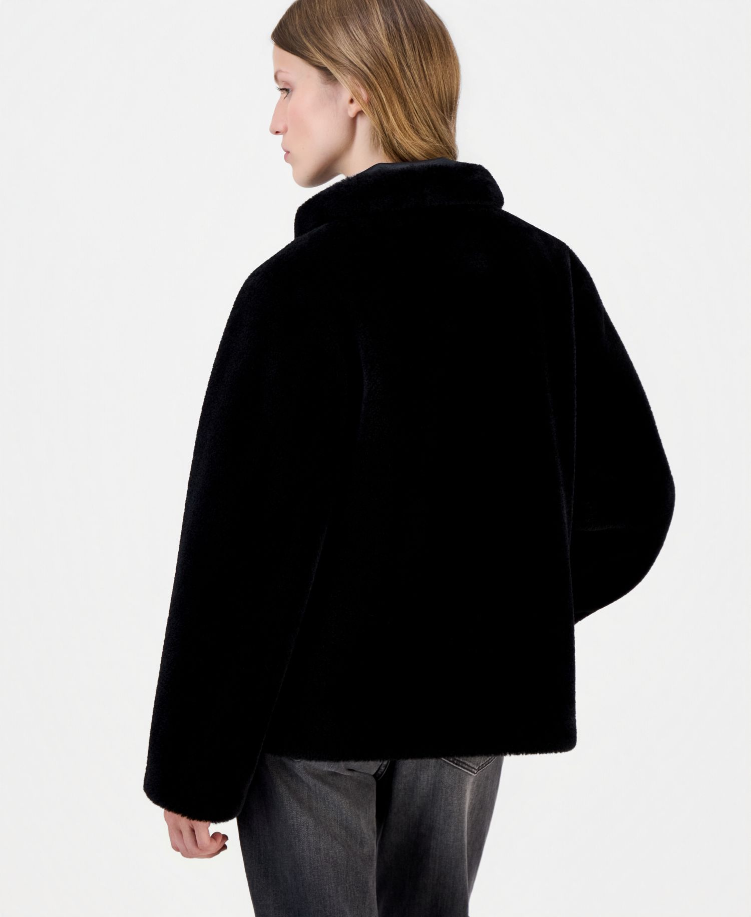 Women's Funnel-Neck Teddy Jacket, Created for Macy's
