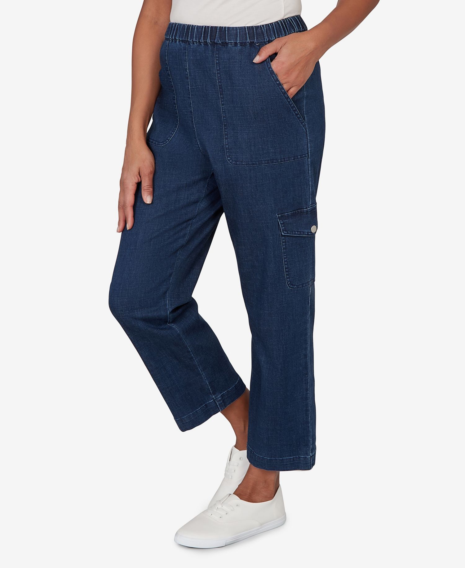 Petite Pull-On Cargo Pocket Jeans