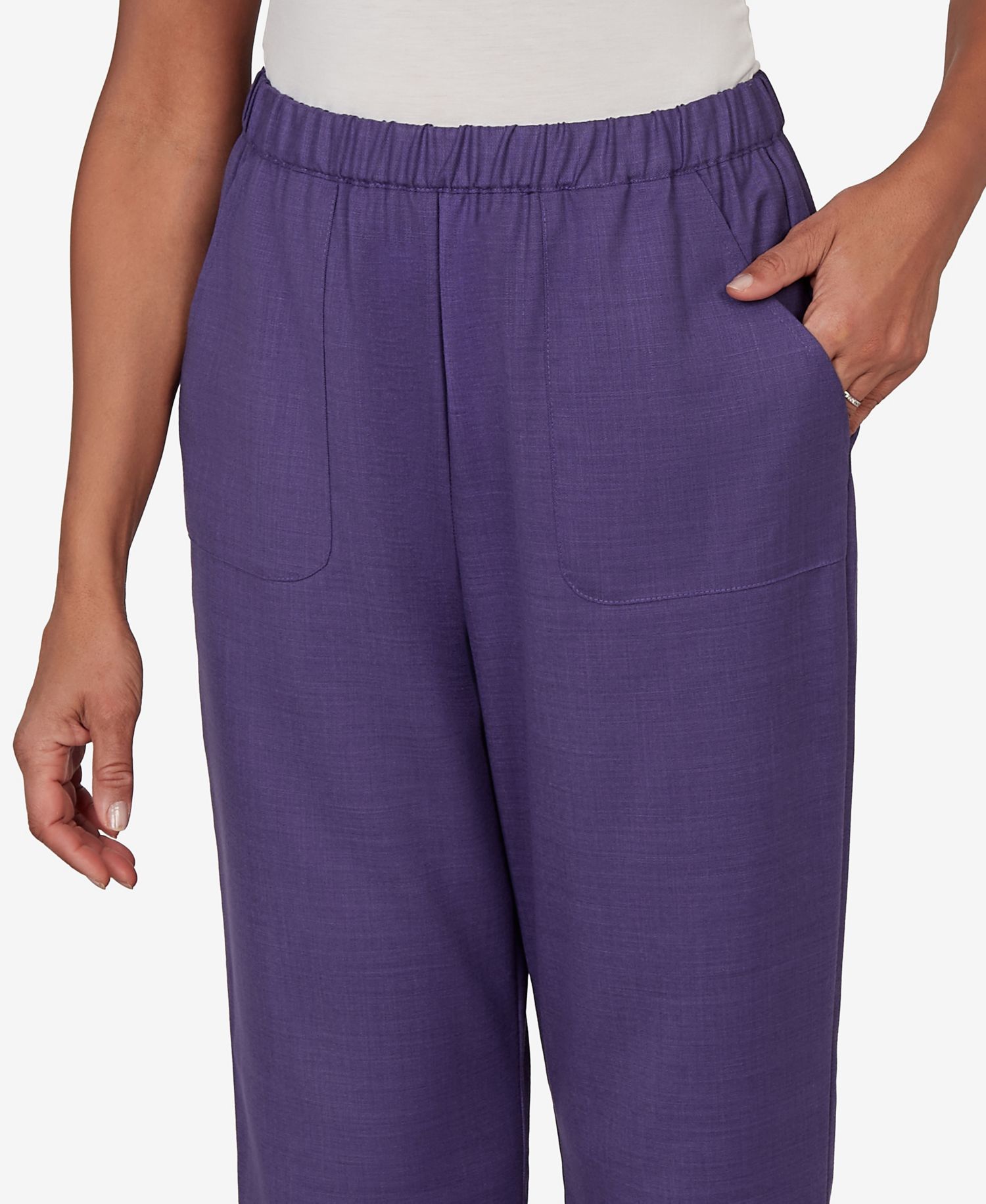 Petite Grand Bazaar Textured Pull-On Pants