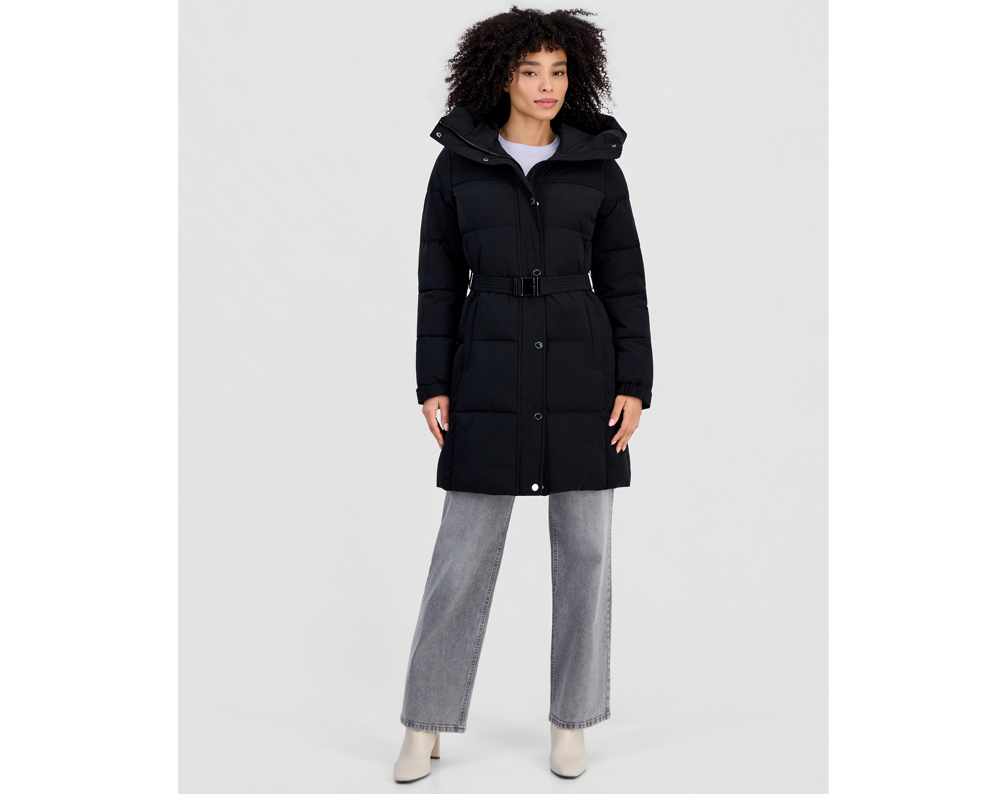 Michael Kors Women's Belted Hooded Puffer Coat