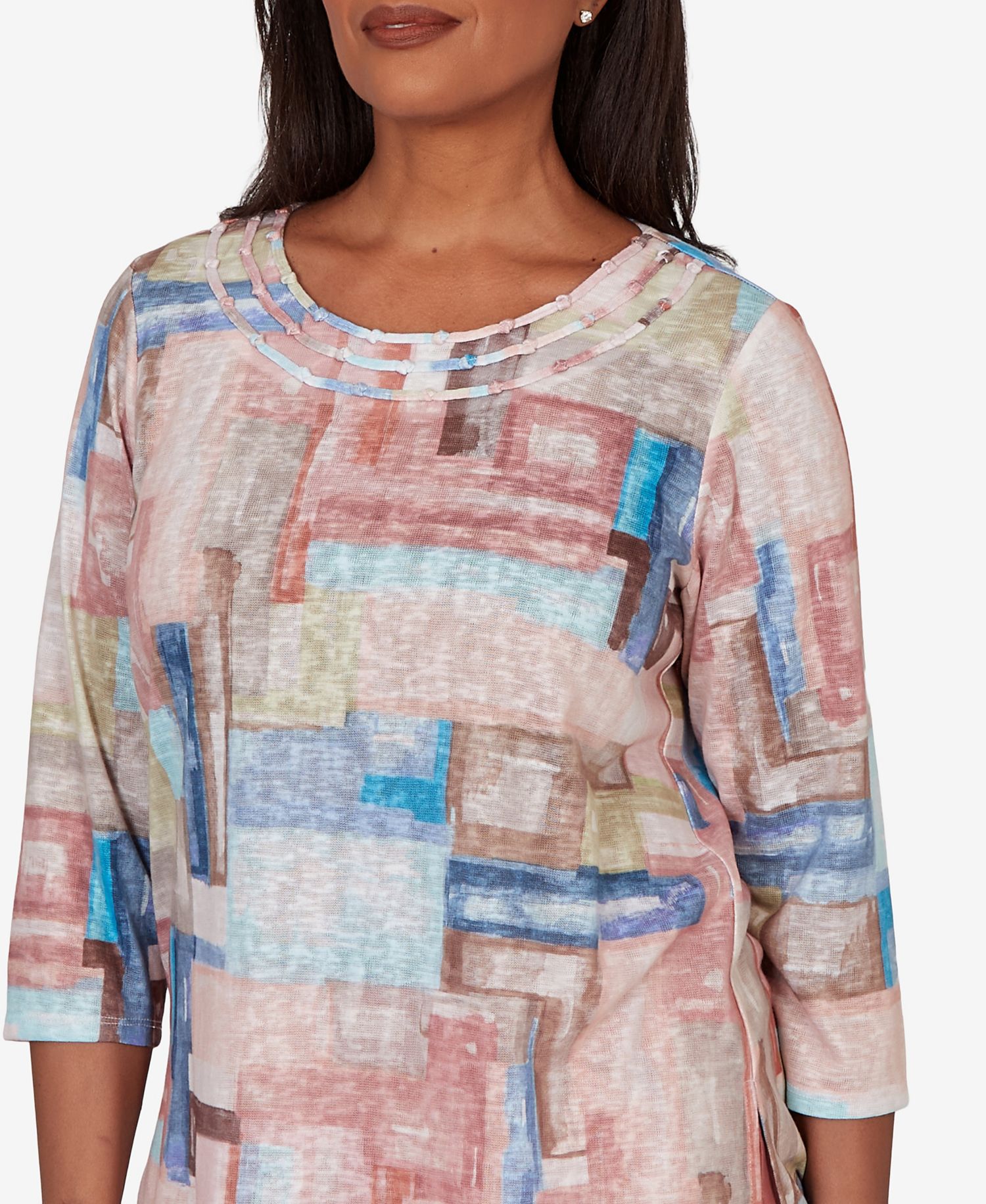 Petite Camden Market Painted Color Blocks Knit Top