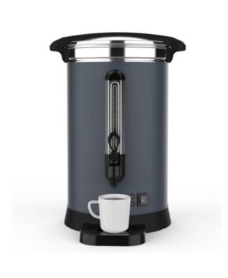 18L Double Wall Commerical Coffee Urn, Hot Coffee Dispenser, Grey for Wedding, Buffet, Catering, Events, Outdoor Bar