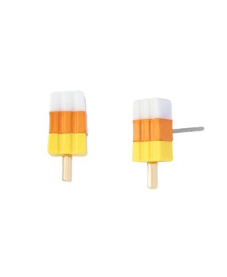 Orange Spooky Summer Popsicle Stud Earrings