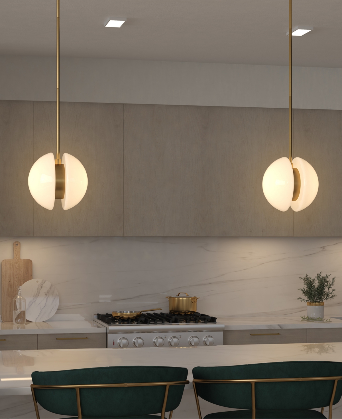 Hudson & Canal Kyriana 10" Wide Metal 2-Light Pendant