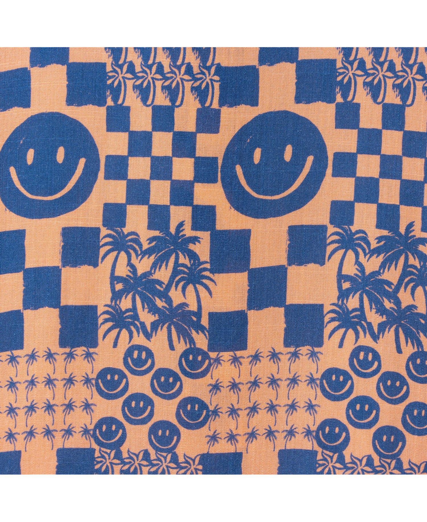 Big Boys Allover Smiley Print Buttondown and Shorts Set