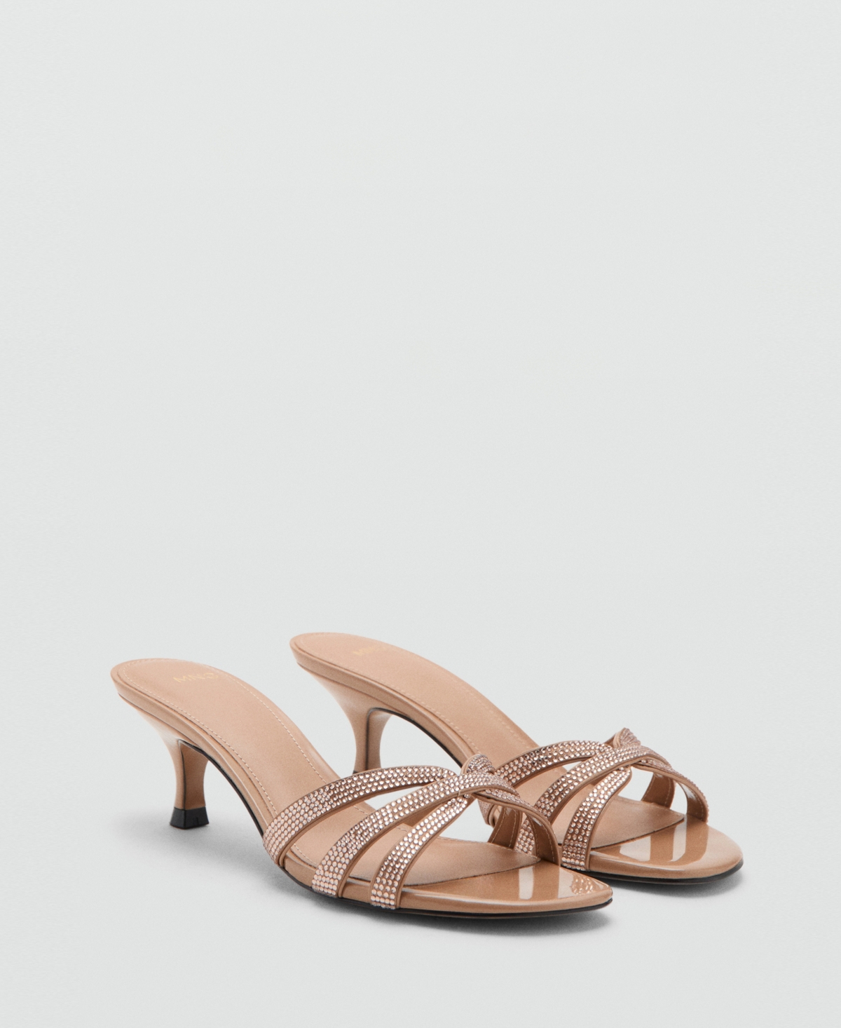 Mango Women's Strass Strap Heeled Sandals