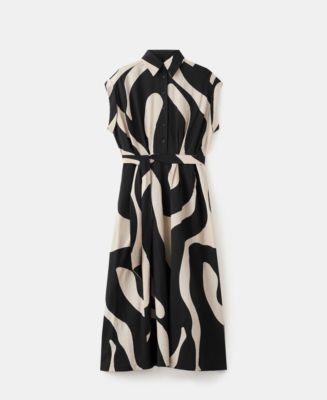 mango flowy shirt dress Mango Women's Long Printed Shirt Dress