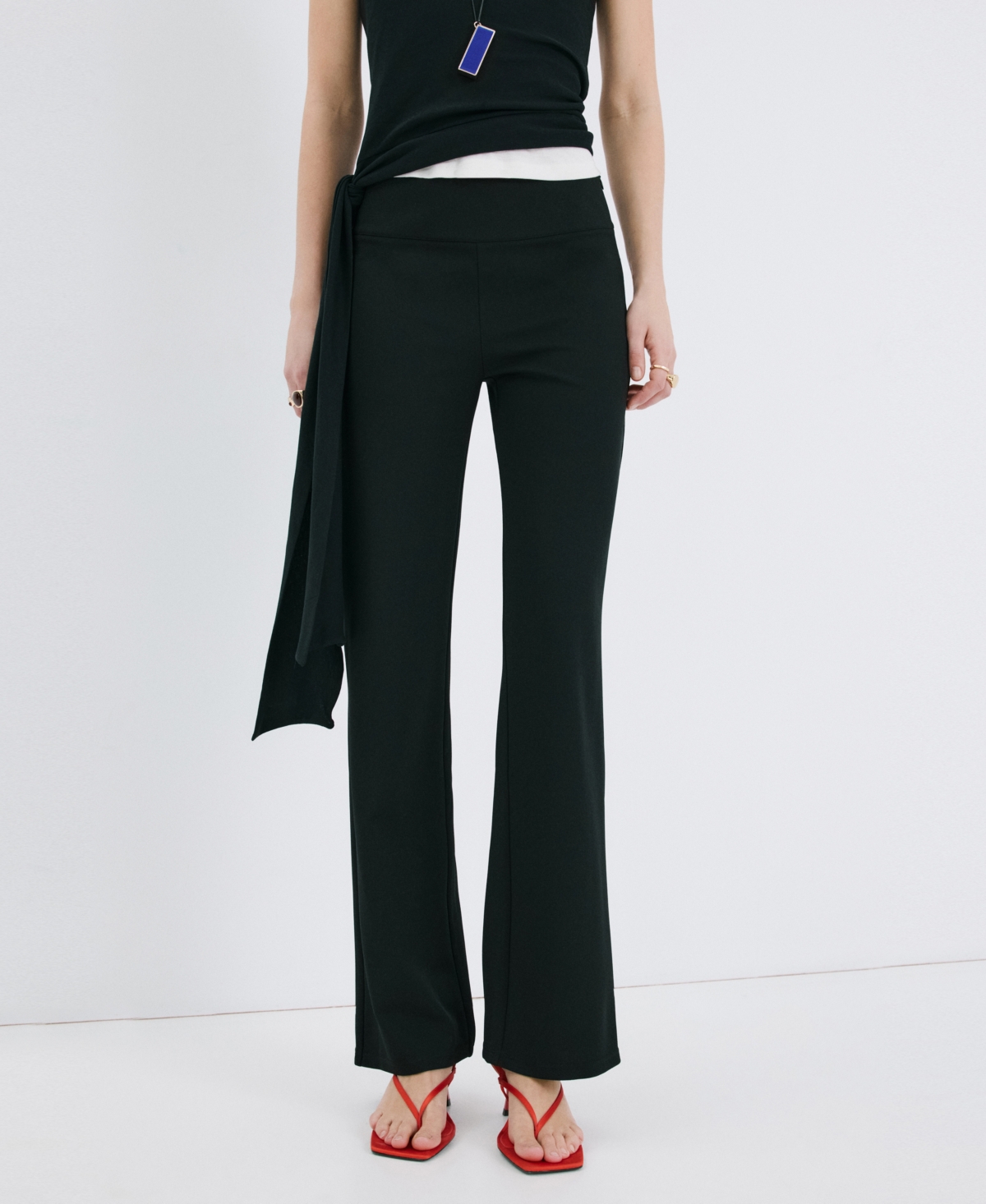 Mango Women's Mid-Rise Flare Pants