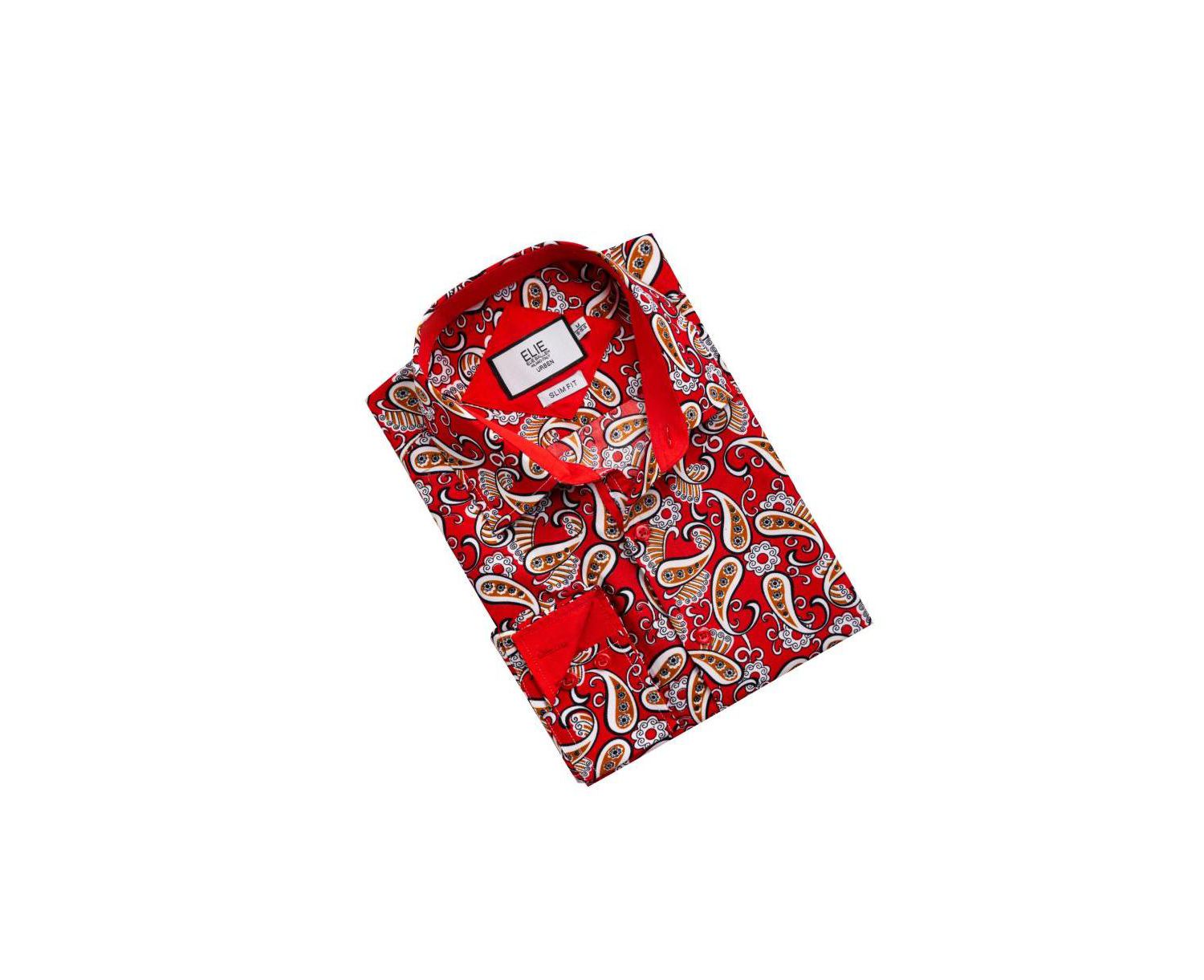 Men's Slim Fit Paisley Sport Button-Down Shirt