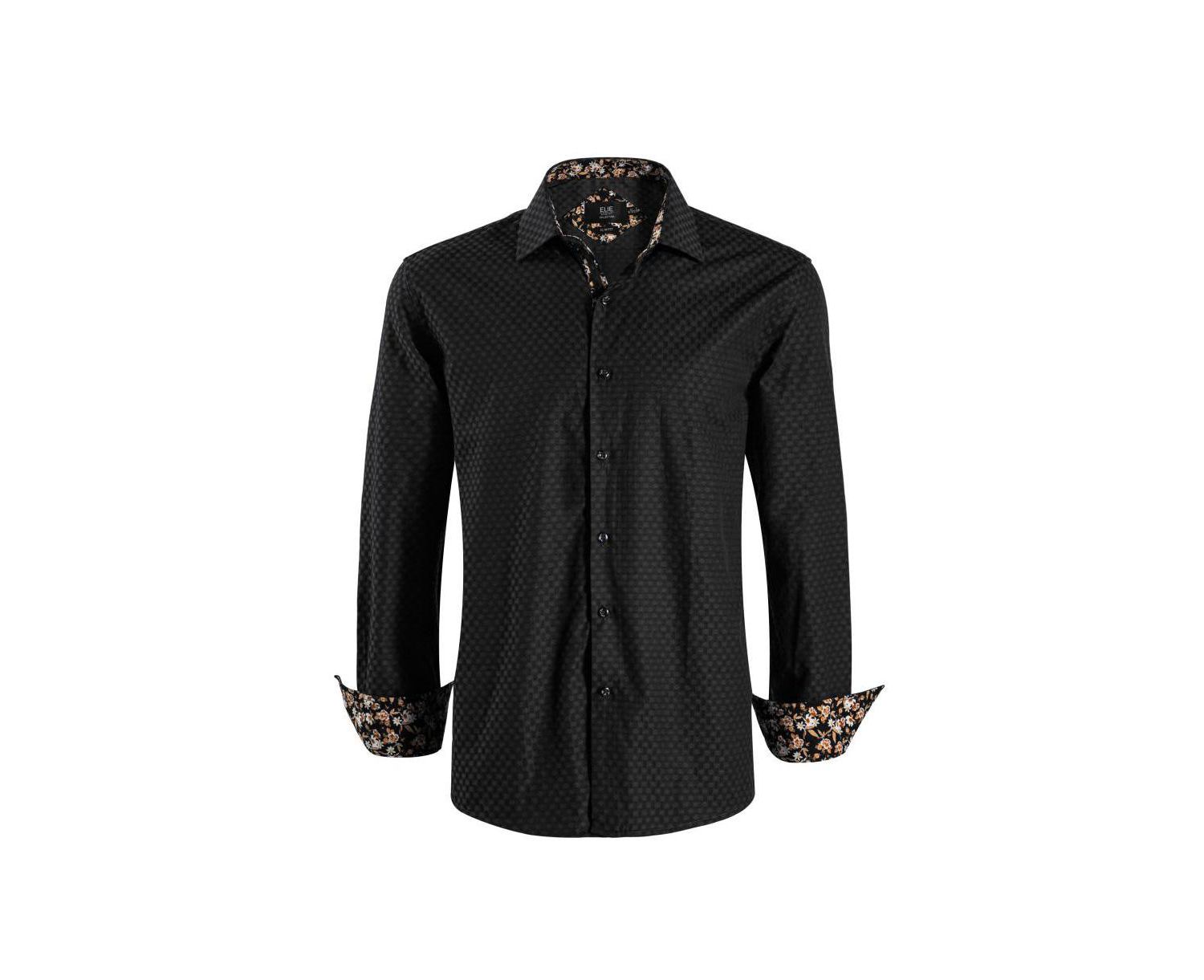 Men's Slim Fit Jacquard Dot Button-Down Shirt