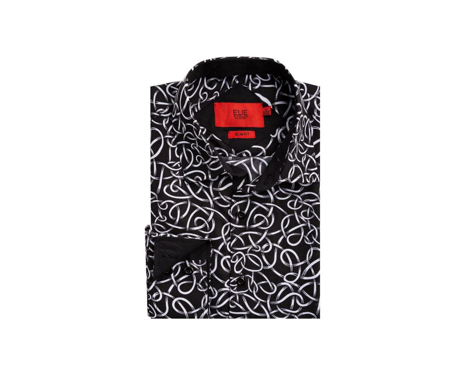 Men's Slim Fit Swirl Print Shirt