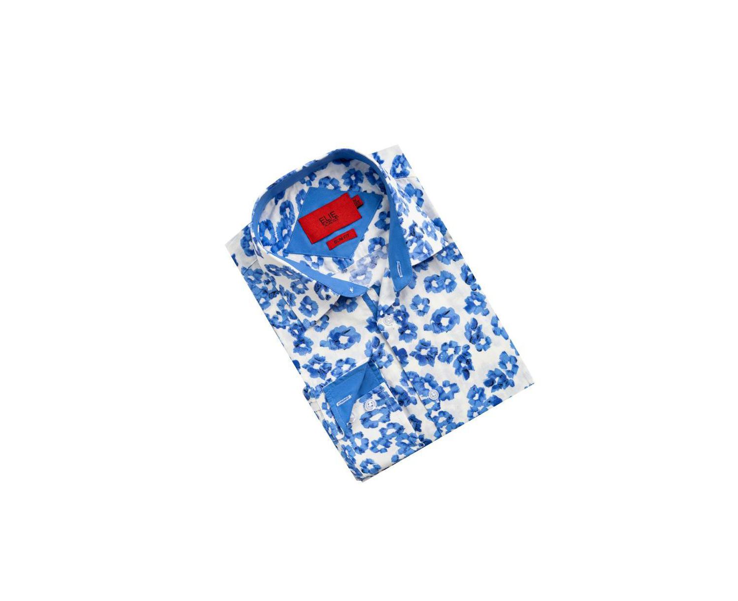 Men's Slim Fit Floral Sport Button-Down Shirt