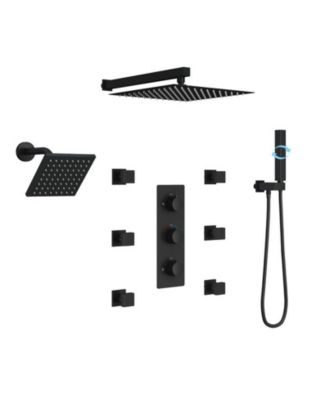 Rainfall Symphony 4-Function 12inch Dual Shower Head Pressure-Balanced Shower System with Bathtub Spout