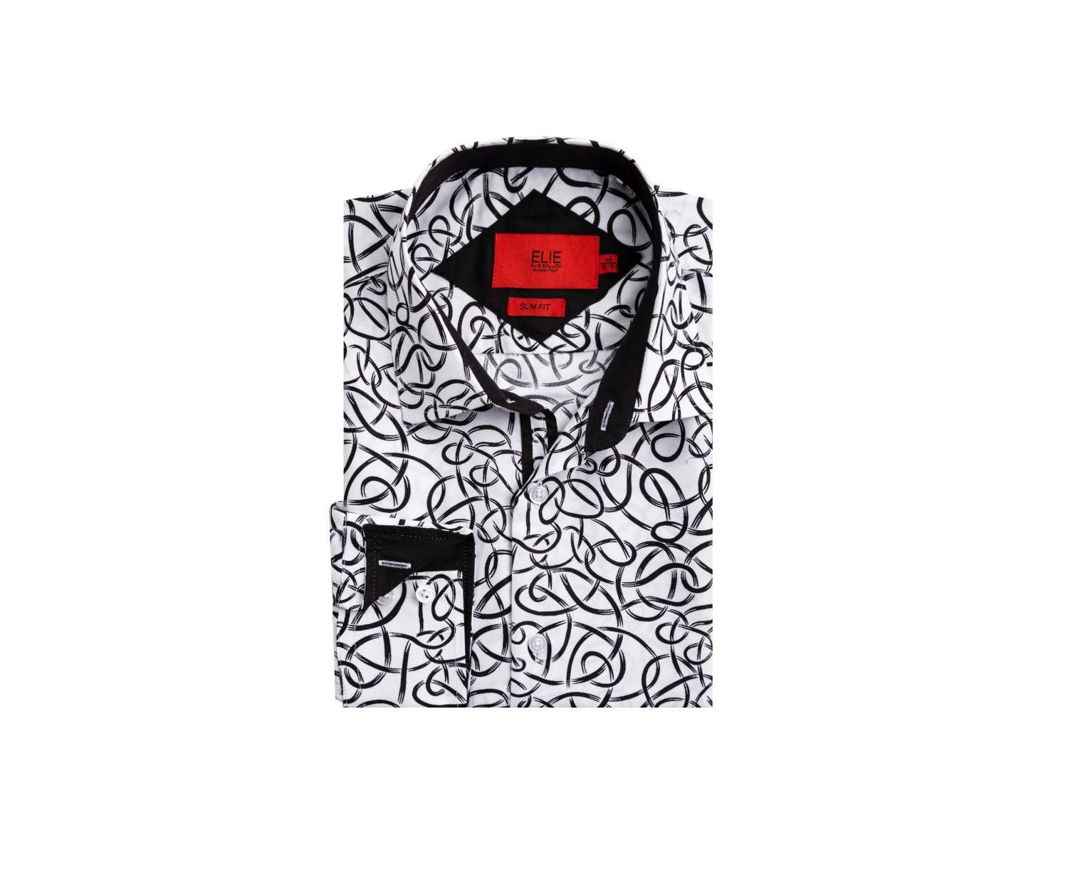 Men's Slim Fit Swirl Print Shirt