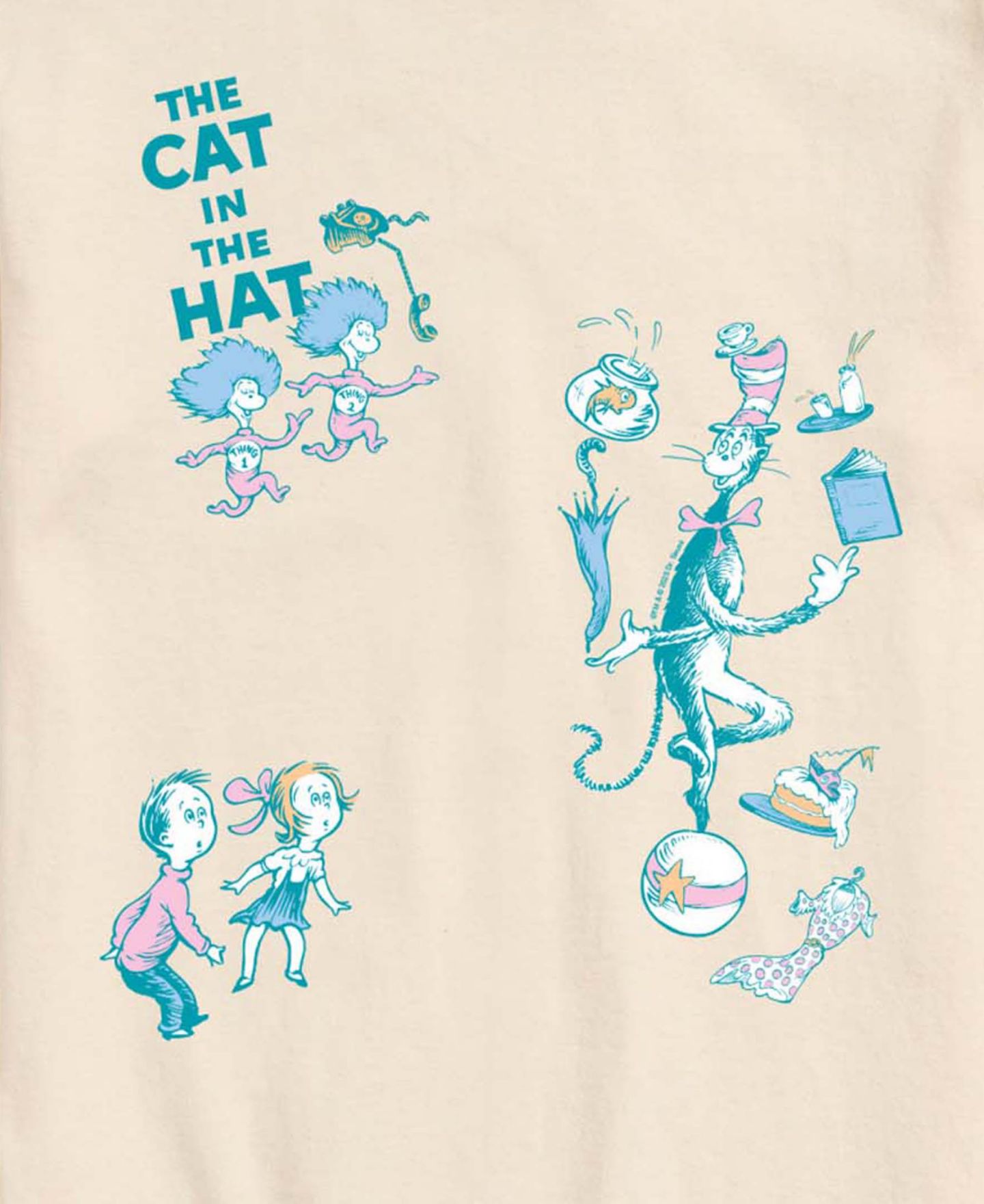 Мужская футболка AIRWAVES Dr. Seuss Cat In The Hat Short-Sleeve Graphic, цвет: Кремовый — фото 3