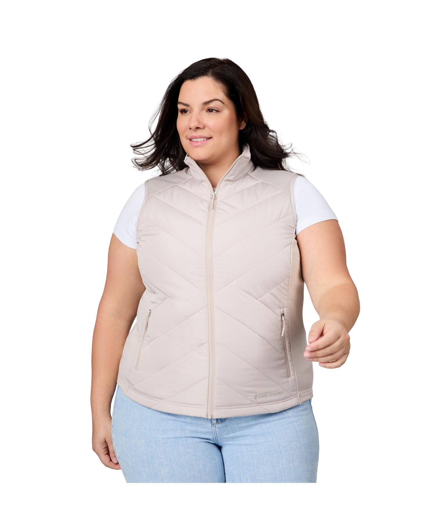 Plus Size Quilted Hybrid Vest