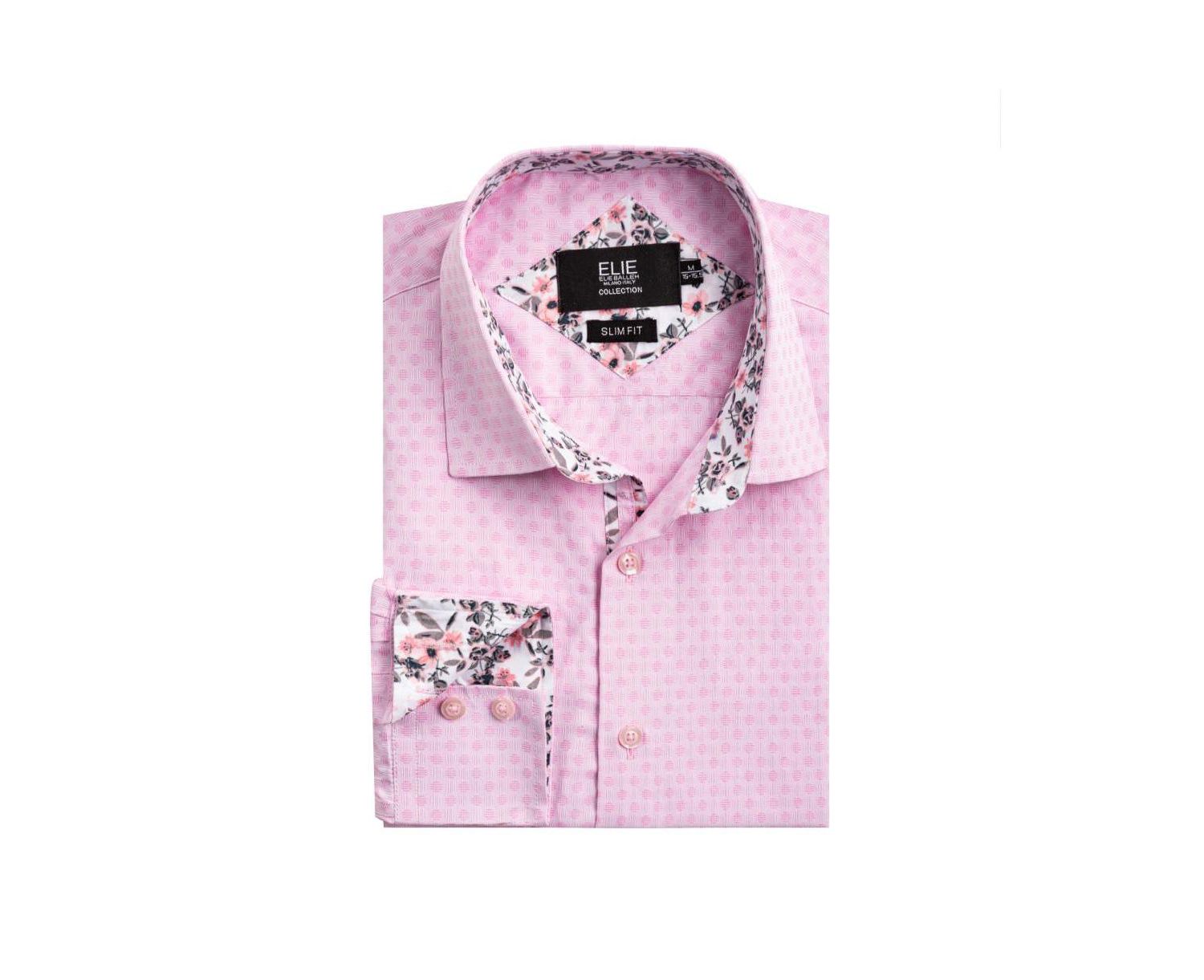 Men's Slim Fit Jacquard Dot Button-Down Shirt
