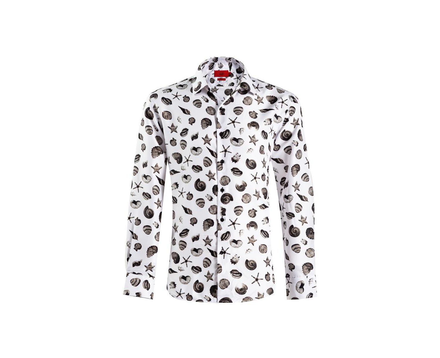 Men's Slim Fit Sea Shell Print Shirt