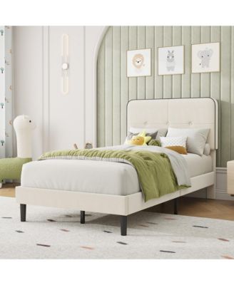 Velvet Upholstered Platform Bed, Bed Frame with Adjustable Headboard, Wooden Slat, No Box Spring Needed, Quick Assembly, Anti-Noise