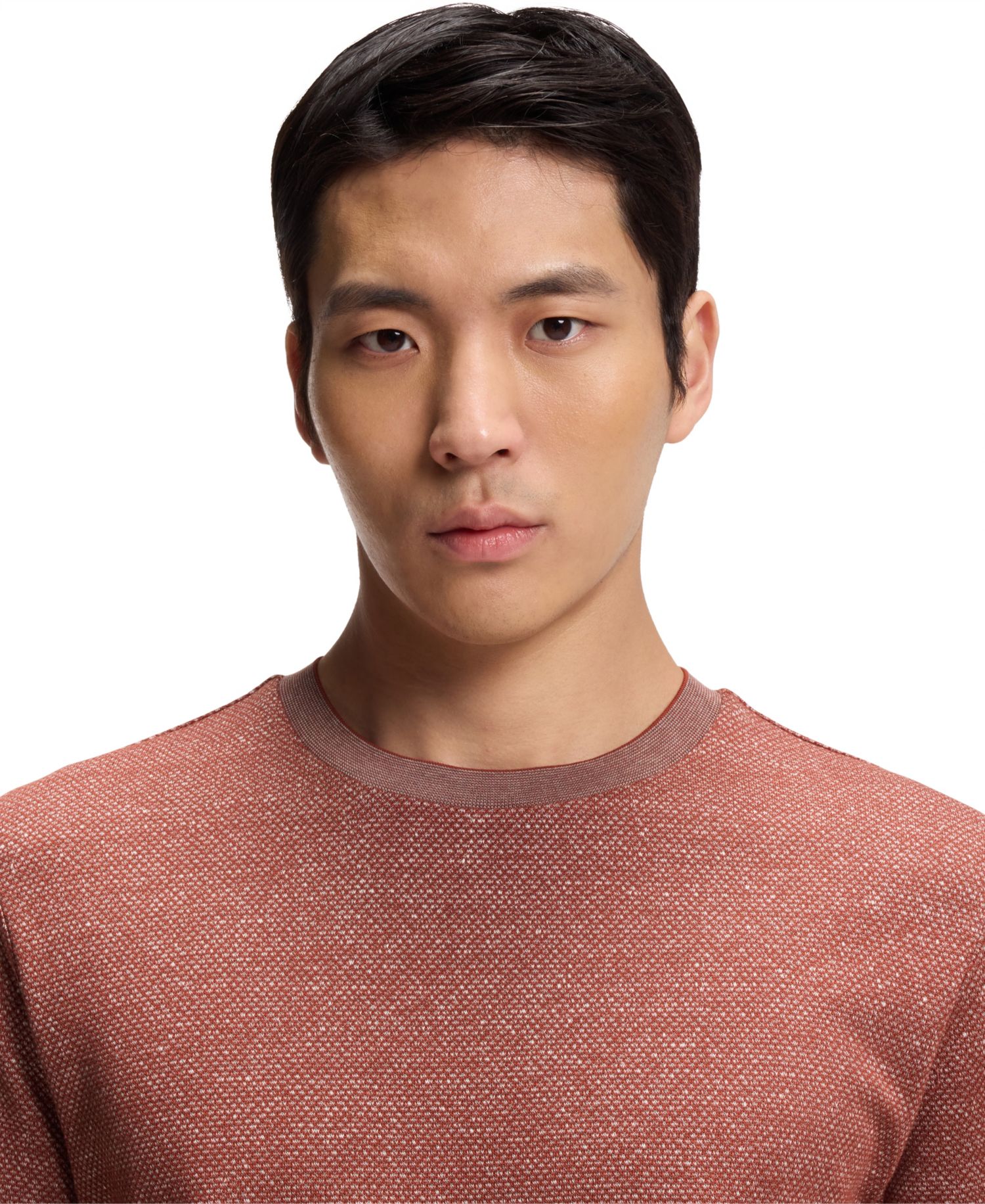 Men's Cotton, Linen Silk Moulin&eacute;-Structured T-Shirt