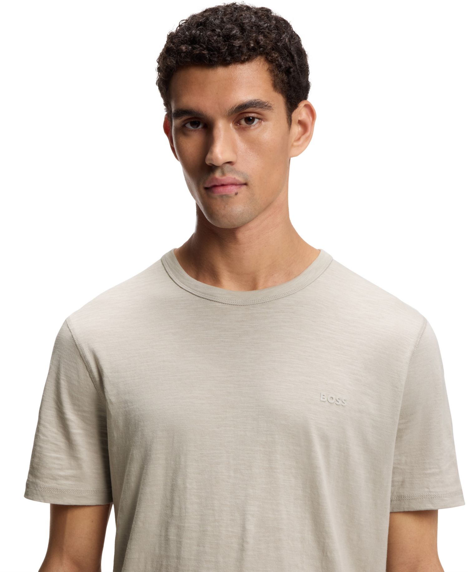 Men's Slub-Cotton Logo Detail T-Shirt