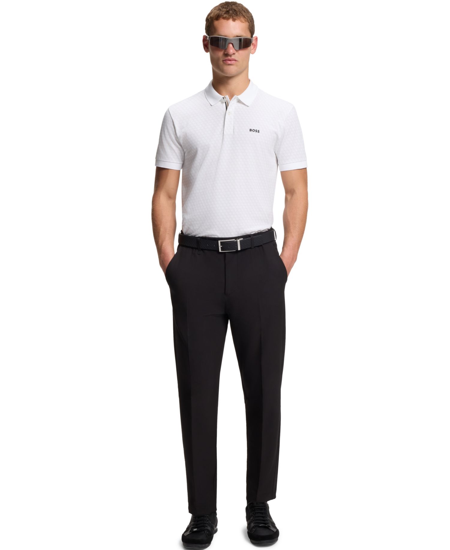 Men's Printed Pattern Cotton-Pique Polo Shirt