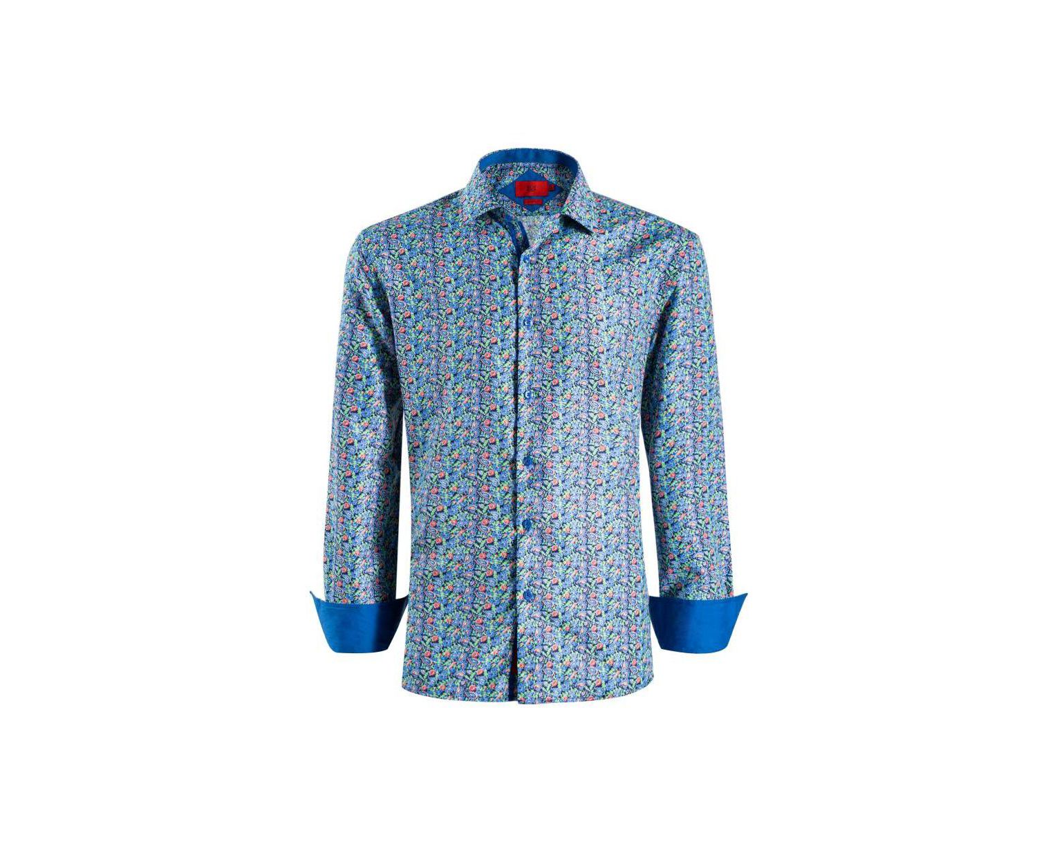 Men's Slim Fit Paisley Print Button-Down Shirt By