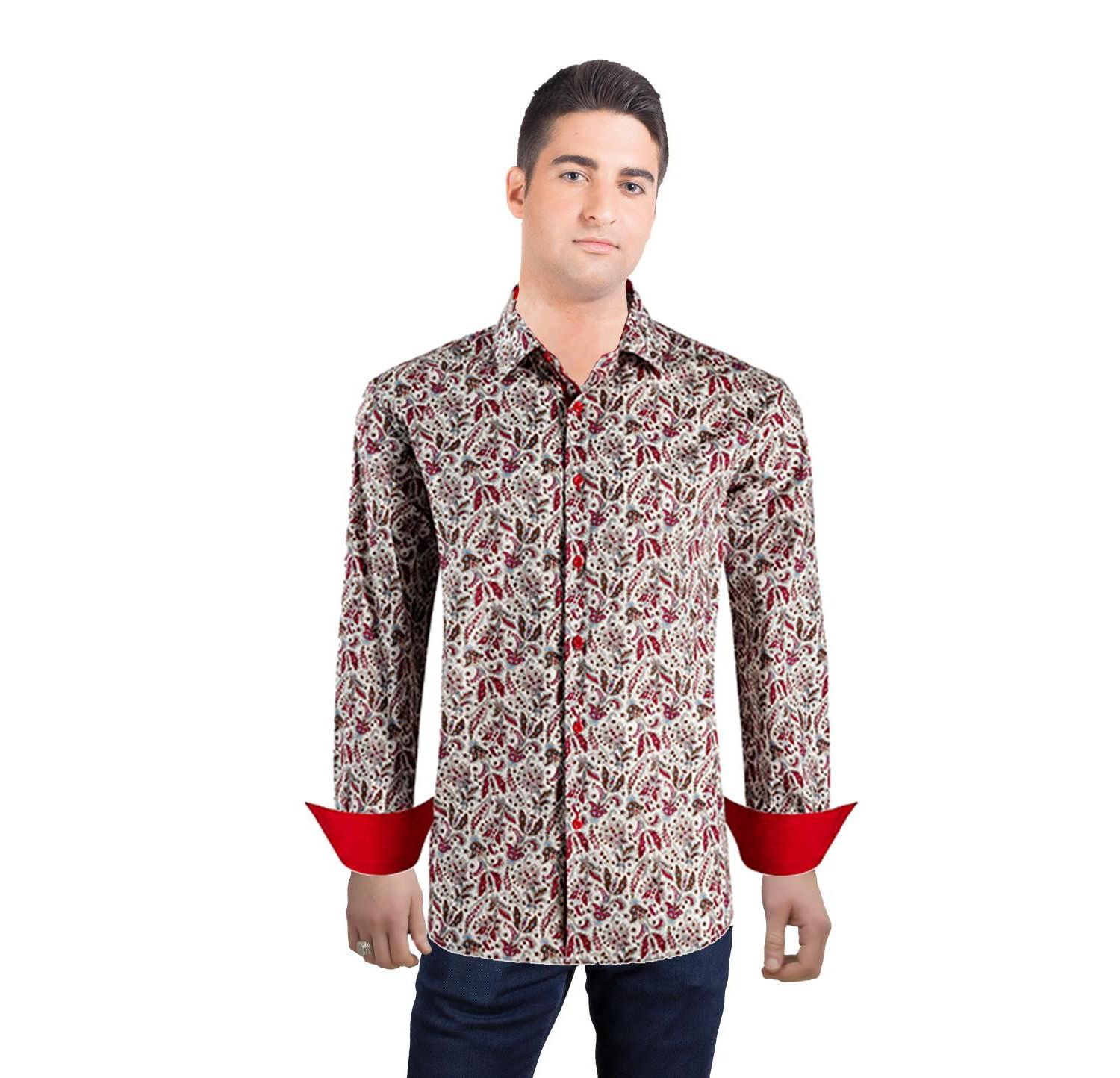 Men's Slim Fit Paisley Sport Button-Down Shirt