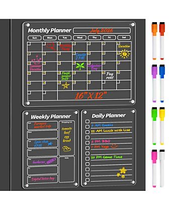 Magnetic Calendar Whiteboard Monthly Planner Fridge