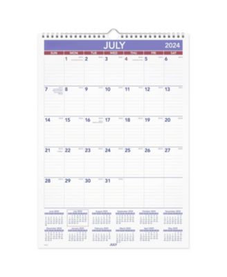 Academic Wall Calendar Monthly Daily Blocks