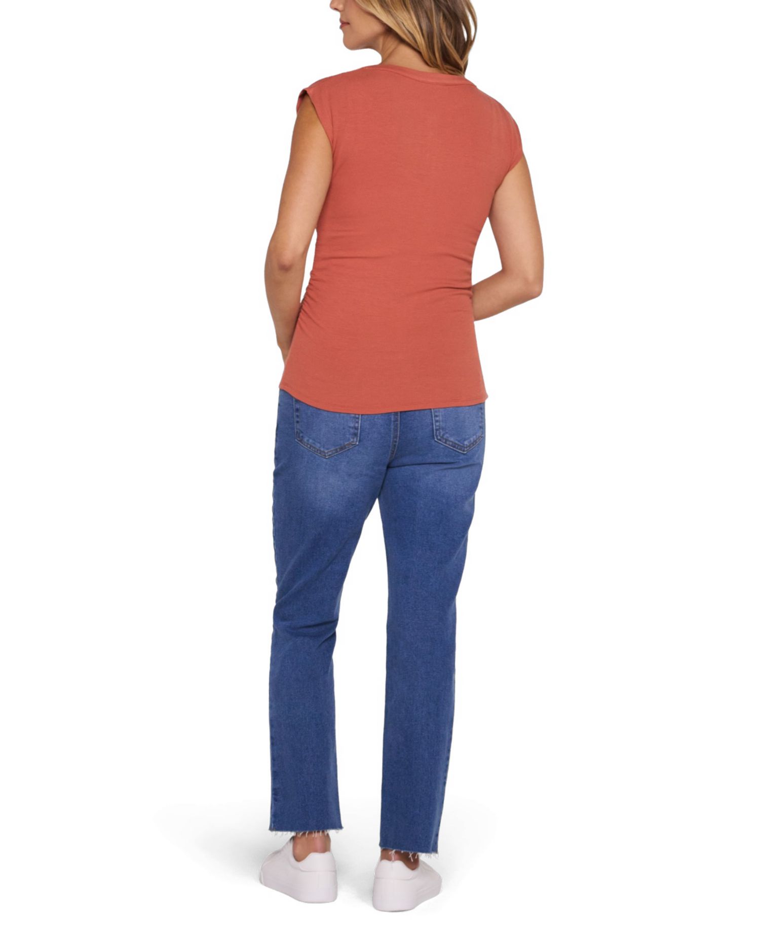 Women's Motherhood Ruched Henley Muscle Tee