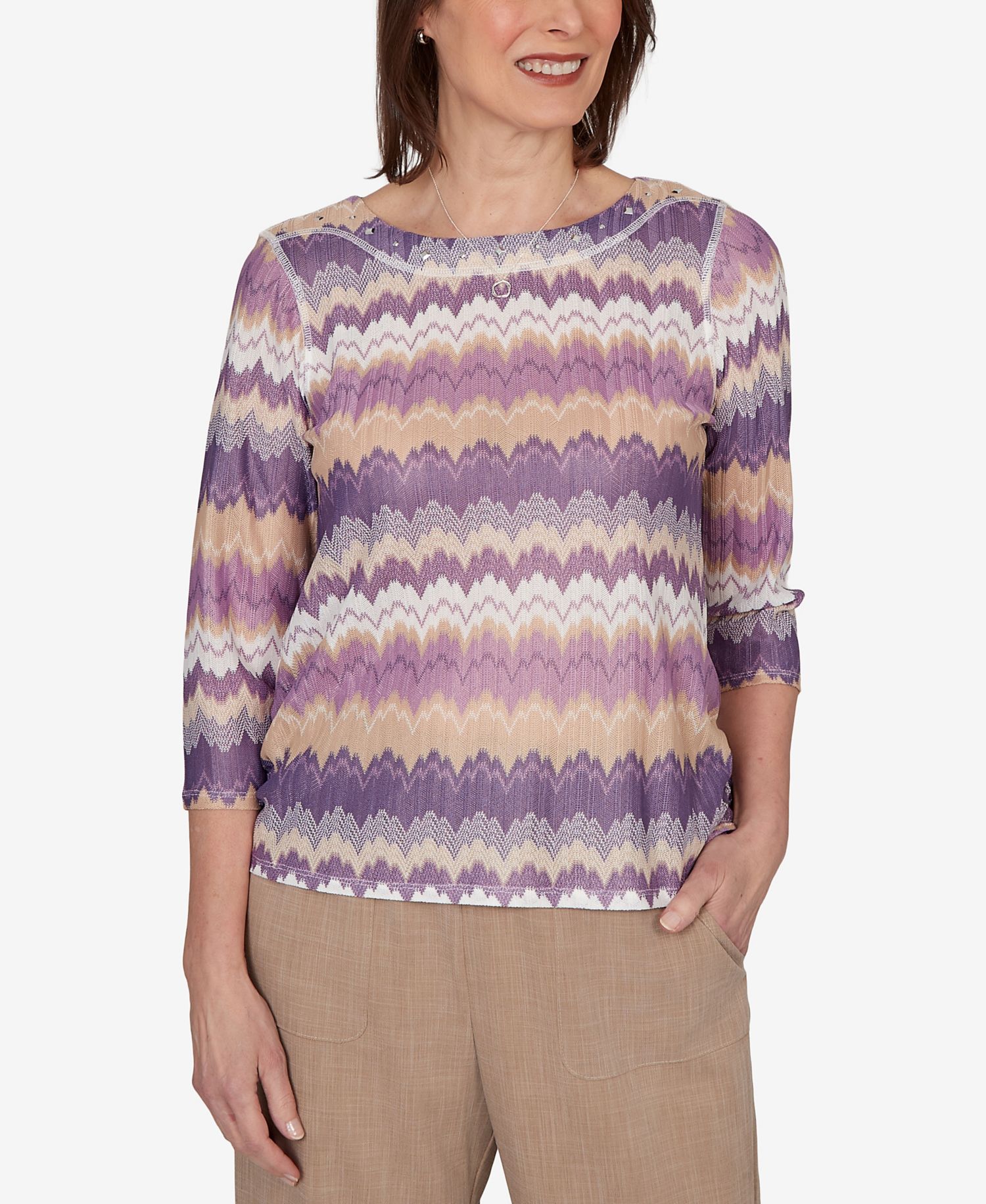 Women's Grand Bazaar Rippled Stripes Knit Top