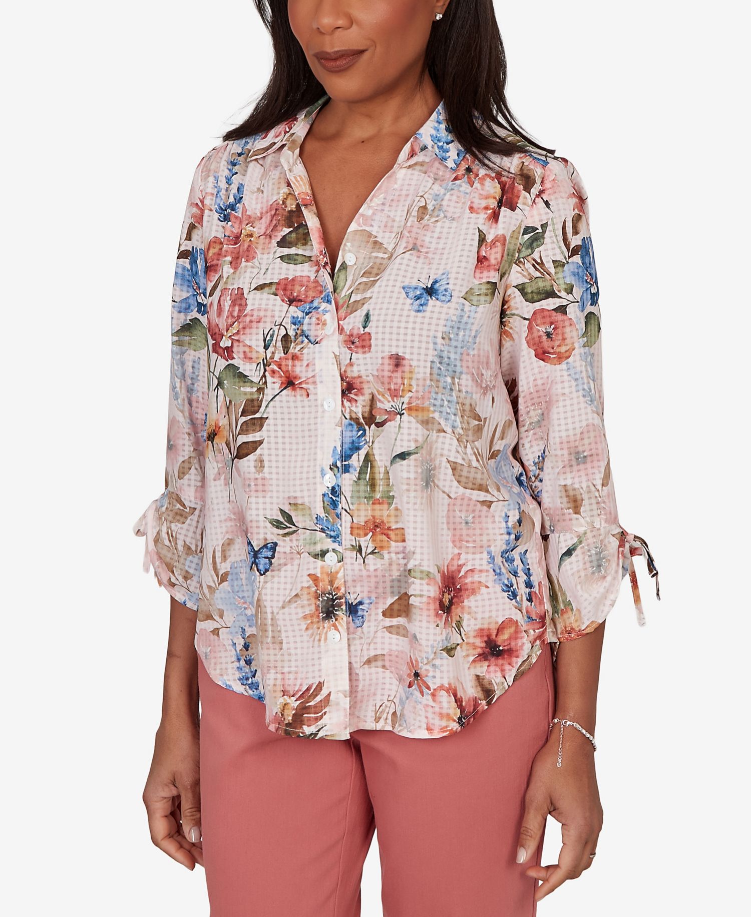 Women's Camden Market Botanical Butterfly Button-Front Top
