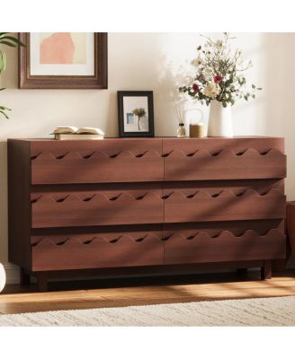 60" 6-Drawer Wave Front Dresser and TV Stand
