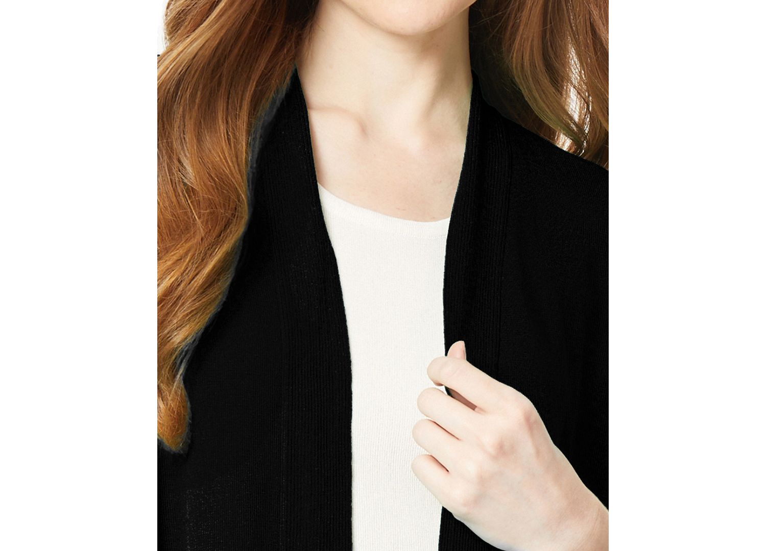 Petite Icon Open-Front Relaxed Cardigan