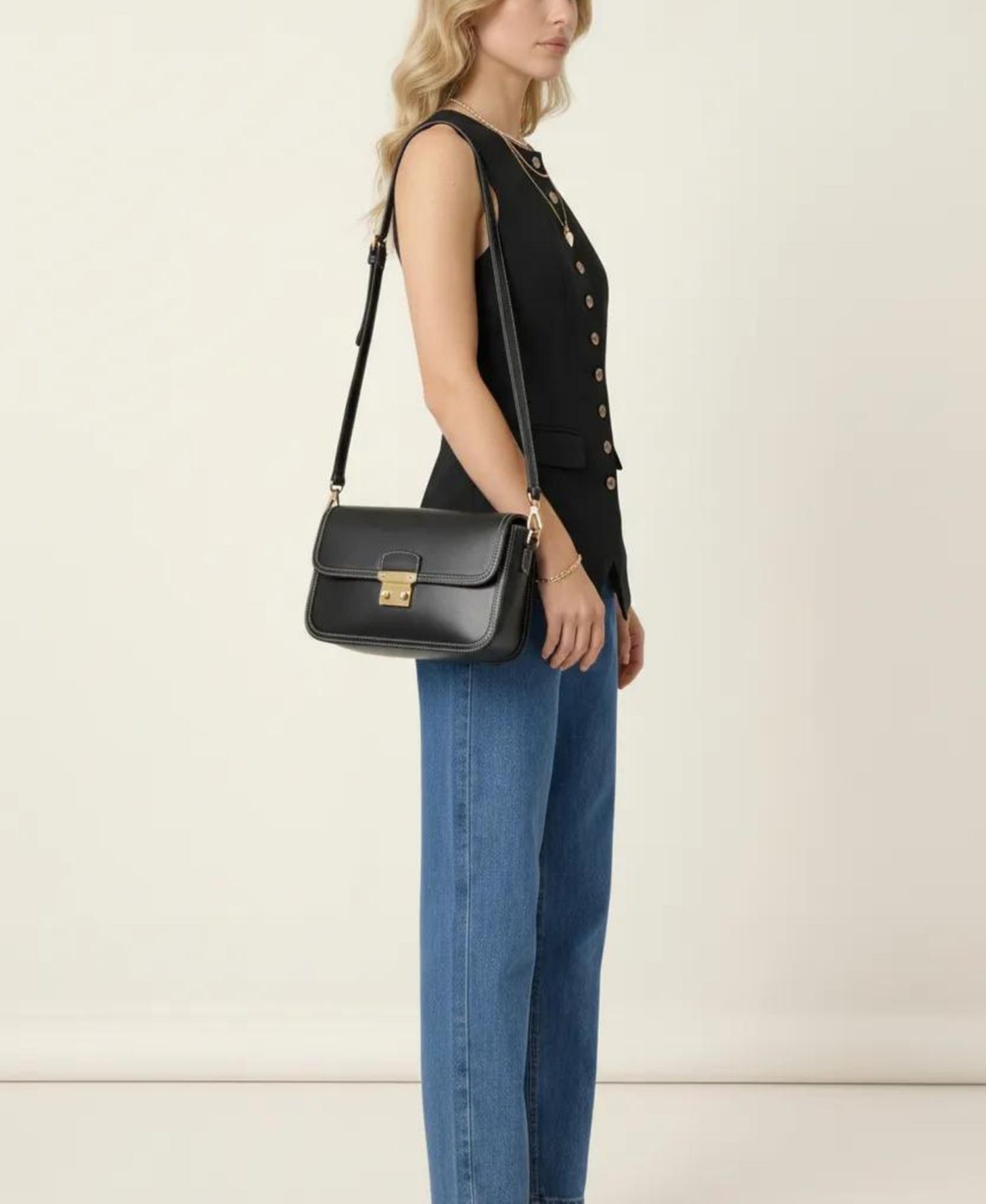 Women's Longline Button Front Flap Pocket Vest