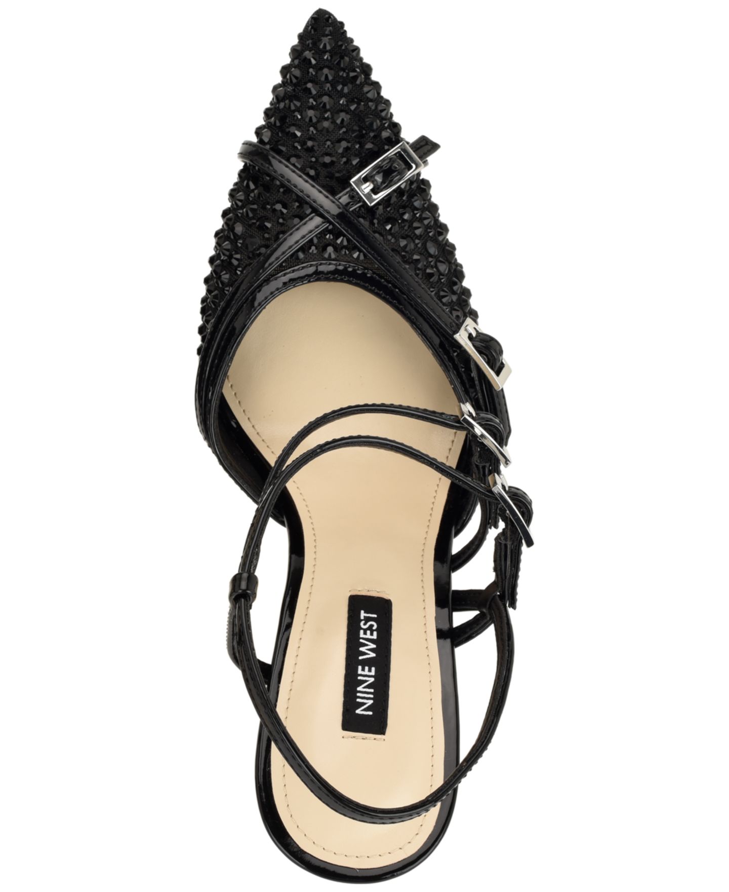 Женские туфли Nine West Pertee Embellished Strappy Stiletto Pumps, цвет: Чёрный — фото 4