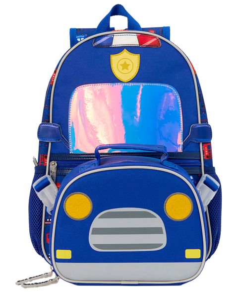 Сумки Biz & Bean Policeman Preschool Backpack and Lunch Bag, 2-Piece Set для мальчиков-малышей, цвет: Синий