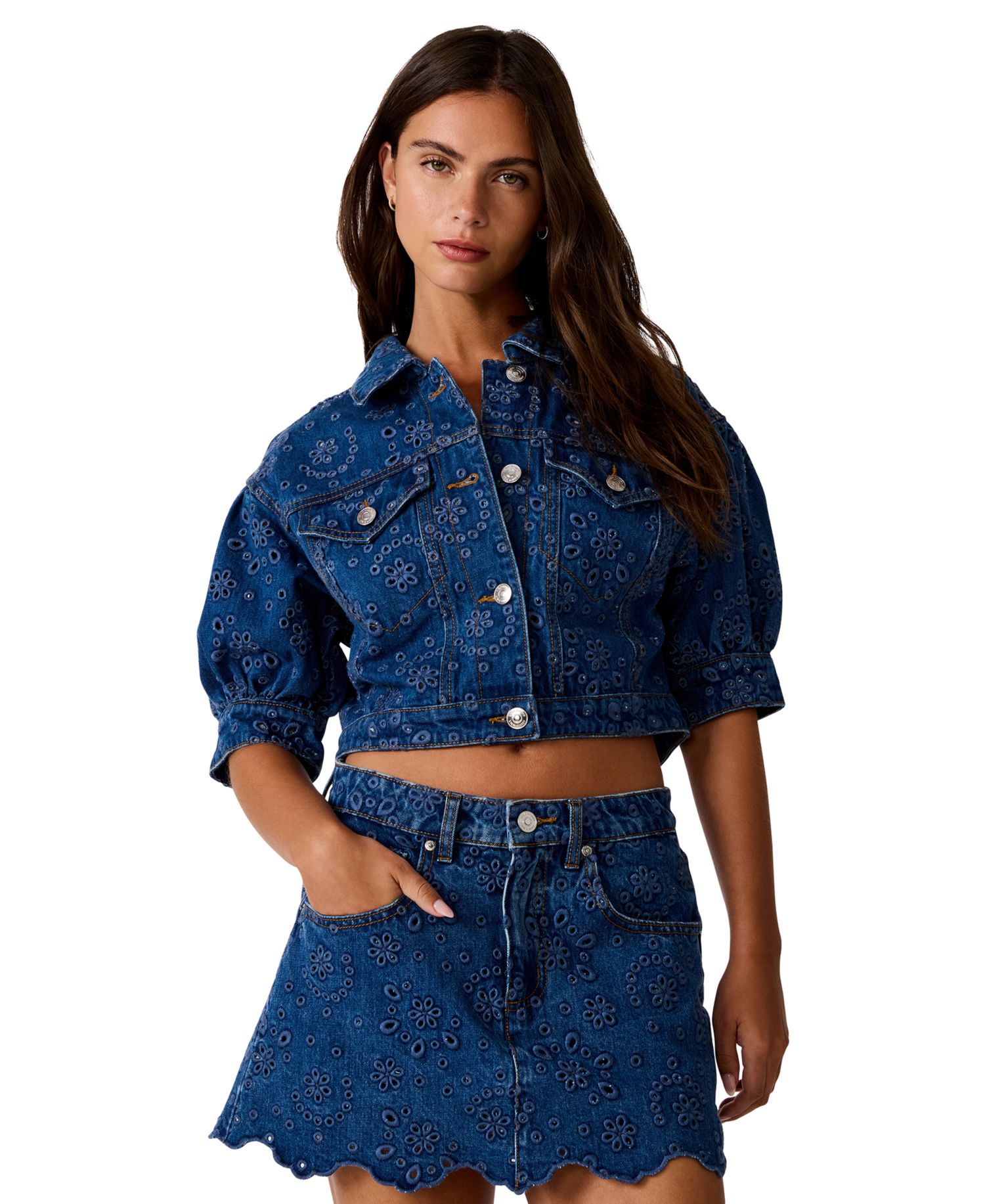 Women's Serafina Puff-Sleeve Denim Jacket