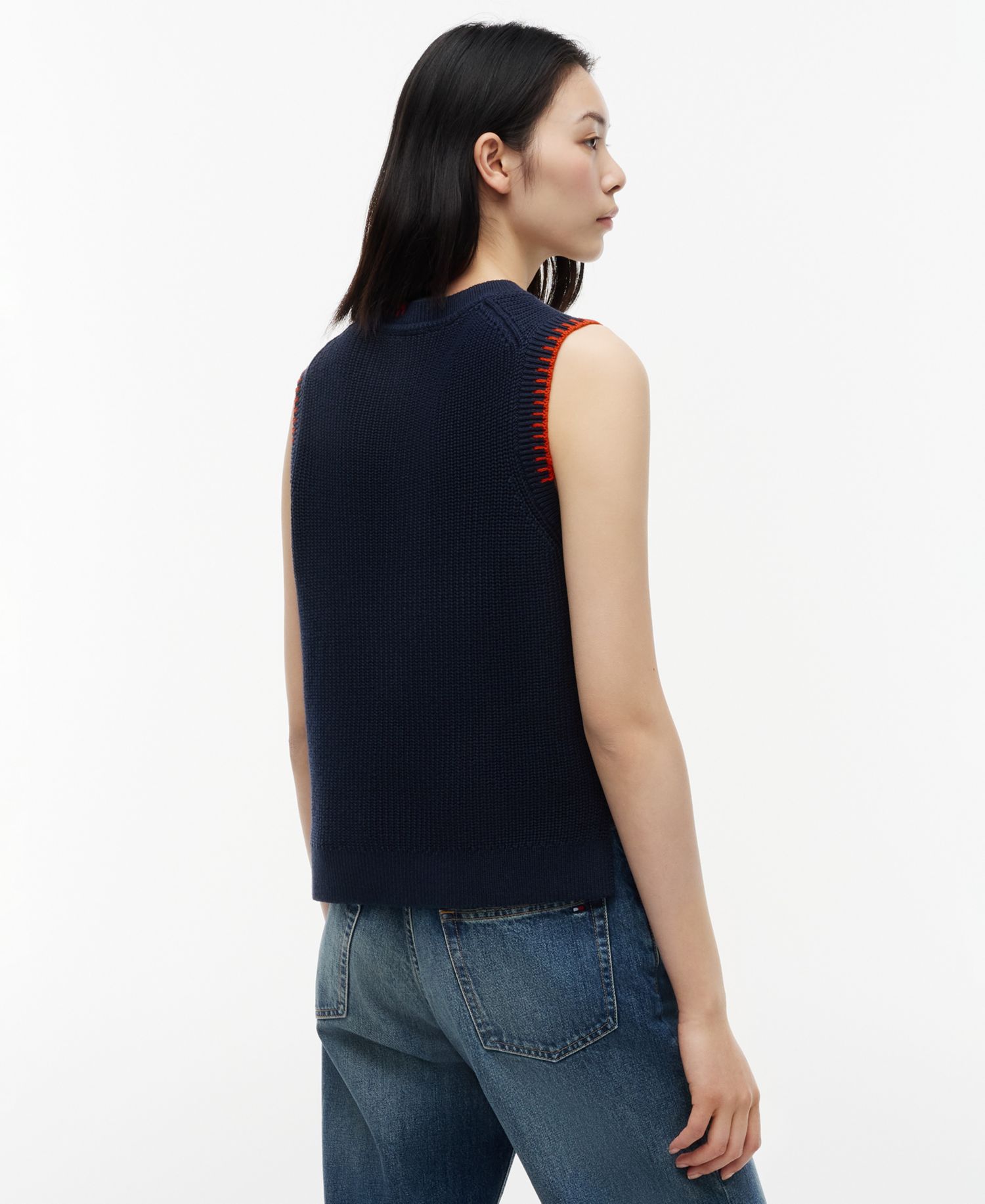Women’s Crochet Detail Crewneck Sleeveless Vest