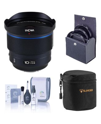 Laowa 10mm f/2.8 Zero-D FF AF Lens for Sony FE with PRO OPTIC Filter, Cleaning Kit and Adorama Slinger Soft Lens Case (Small 5)