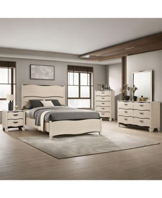 6-Piece Bedroom Set - Queen Size Bed with Dresser, Mirror, Chest and 2 Nightstands