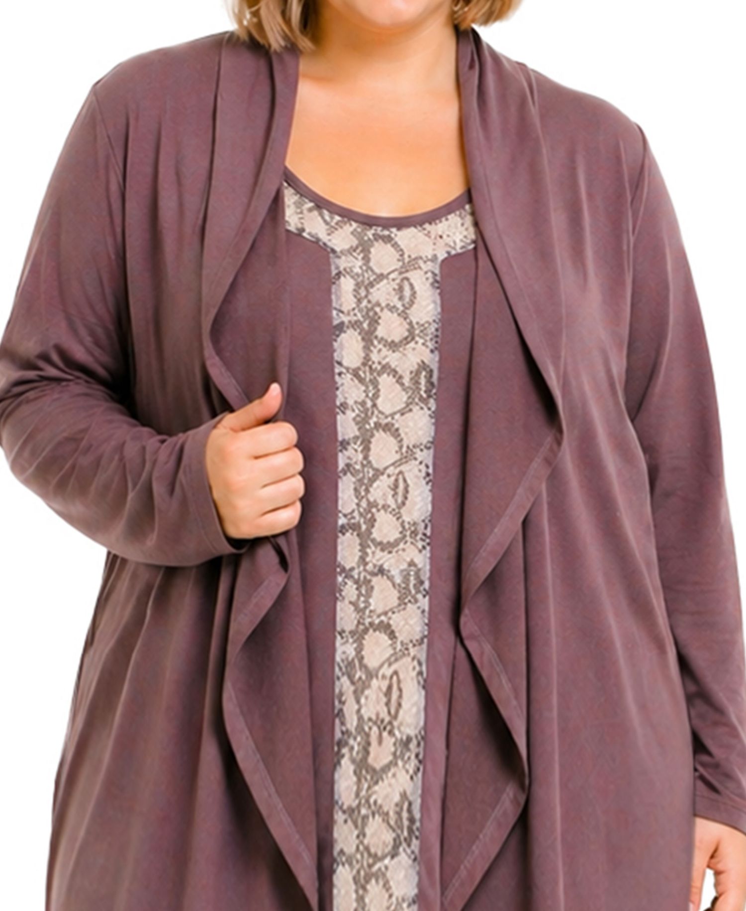 Plus Size Draped Flyaway Cardigan Sweater