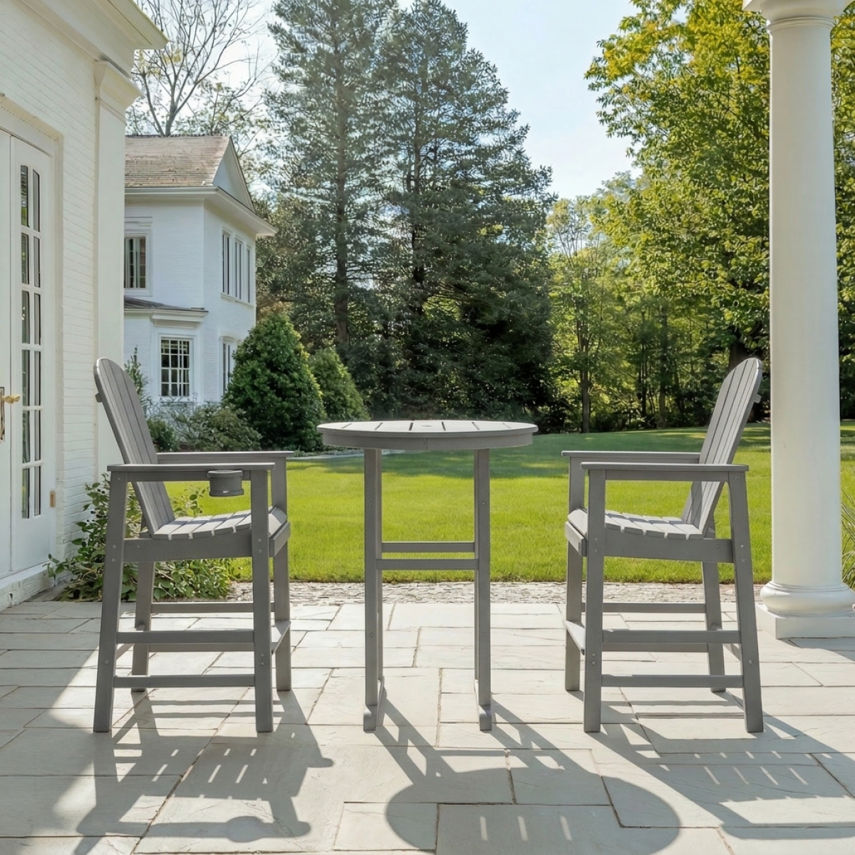 Streamdale Furniture 3-Piece Hdpe Indoor/Outdoor Bar Height Bistro Set
