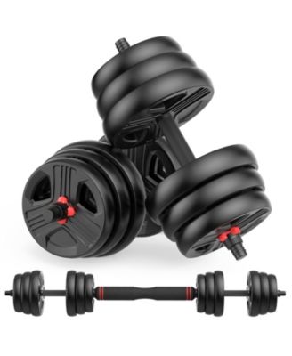 Adjustable Dumbbells Set, 20LB (10 LB Pair) Free Weight Set with Connector, 2 in 1 Dumbbells Set Used as Barbell, Kettlebells