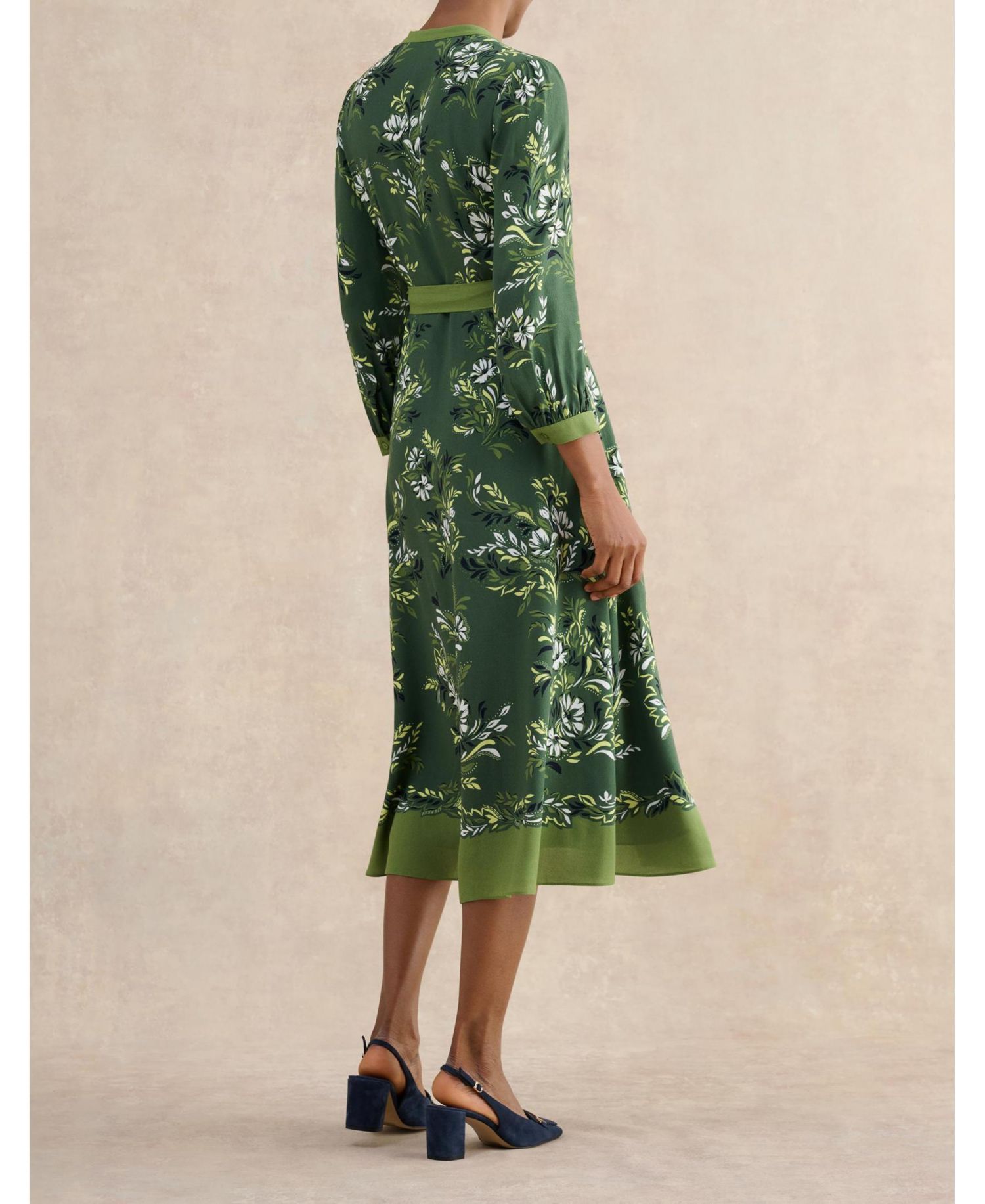 Women's Apolline Printed V-Neck Midi Shirt Dress