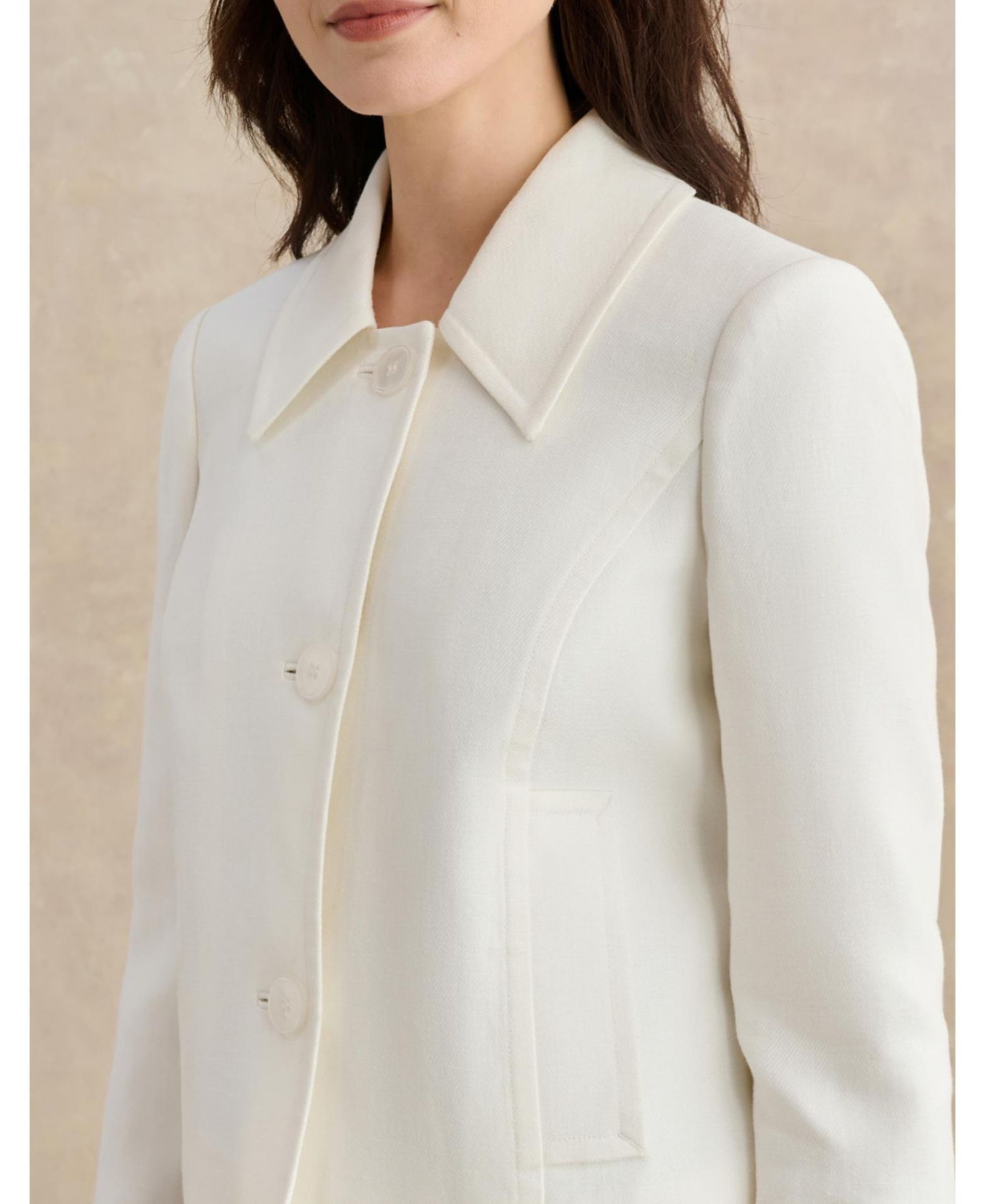 Женская куртка Hobbs London Adeen Linen, цвет: Белый — фото 5