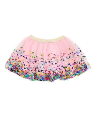 Little and Big Girls Pink Confetti Tutu Skirt